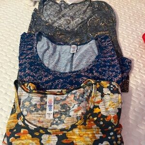 Set of 3- Patterned Women's S/S Knit Top XL